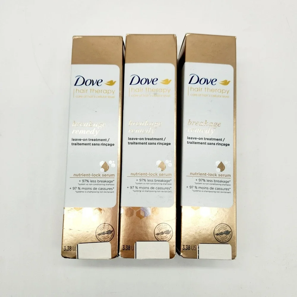 3-Pack Dove Hair Therapy Breakage Remedy Leave-On Treatment 3.38oz Strength Repa